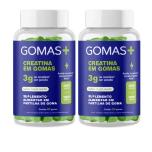 Gomas+ Creatina em Gomas - 2 potes MAÇÃ VERDE