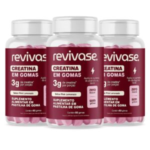 Revivase - Creatina em Gomas - 3 potes PINK LEMONADE